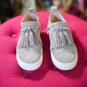 Kate Spade Gray Fringe Sneaks